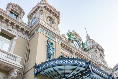 Low angle view of building against clear sky