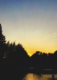 Scenic view of lake against sky at sunset
