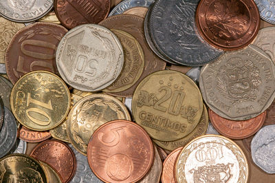 Close-up of coins