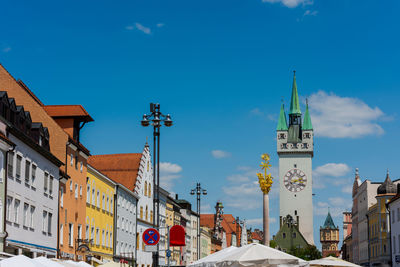 Panoramic view of buildings in city against sky