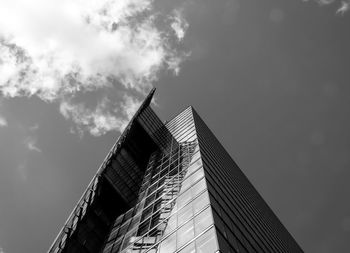 Low angle view of modern building against sky