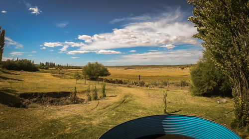 Scenic view of field against sky