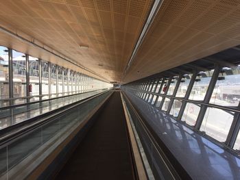 Empty moving walkway in modern building