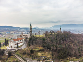 Panoramic view of buildings against sky