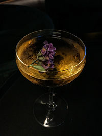 Close-up of wine glass on table