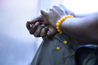 Close-up of man hand