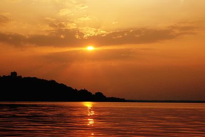 Scenic view of sunset over sea