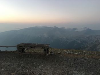 Scenic view of mountain range against sky