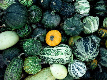 Full frame shot of pumpkins at market