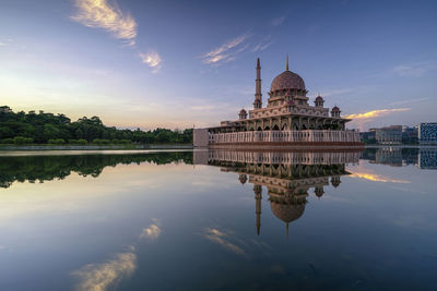 Reflection of temple in lake