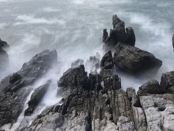 Rock formation on sea shore