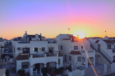 View of residential district against sky