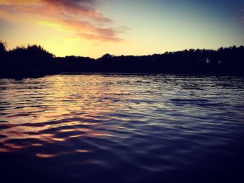 Scenic view of sea at sunset