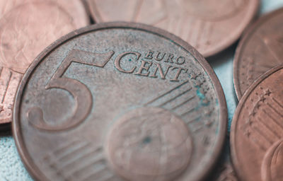 Close-up of coins