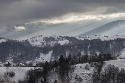 Panoramic view of landscape and mountains against sky