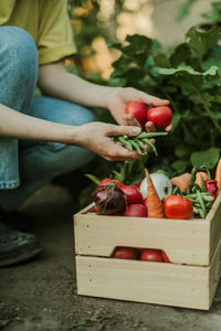 Midsection of woman holding food