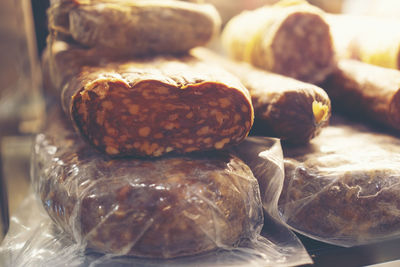 Close-up of bread on table