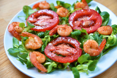 Close-up of food in plate on table