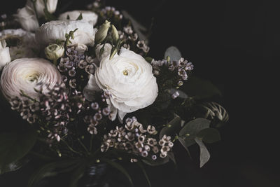 High angle view of rose bouquet