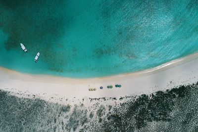 High angle view of beach
