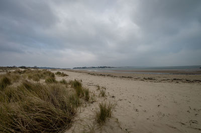 Scenic view of beach against sky