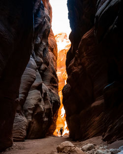 Low angle view of rock formation