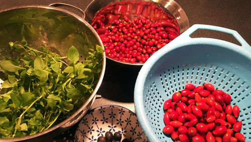 High angle view of food