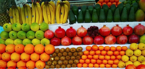 Various fruits for sale at market stall