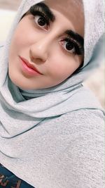 Close-up portrait of a beautiful young woman