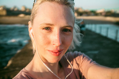 Close-up portrait of young woman