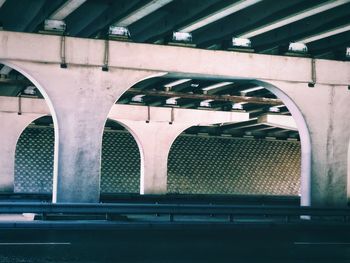 Close-up of bridge in city