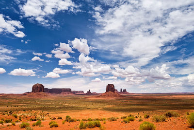 View of landscape against cloudy sky