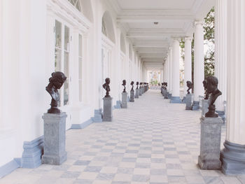 Statues in corridor