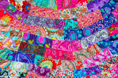 Full frame shot of multi colored fabric