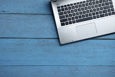 Directly above shot of laptop on table