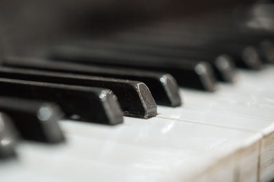 Close-up of piano keys