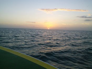 Scenic view of sea during sunset