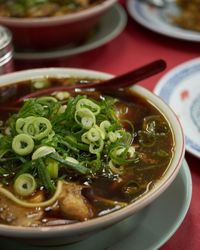 Close-up of soup in bowl