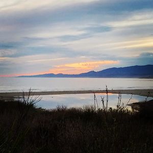 Scenic view of landscape against sky during sunset