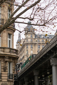 District of the aerial metro in paris - station passy on the line 6 - france