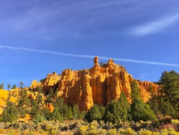 Scenic view of bryce canyon national park against blue sky