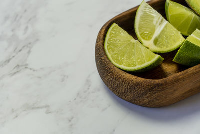 High angle view of fruits on table