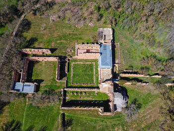 High angle view of buildings