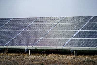 Solar panels on field