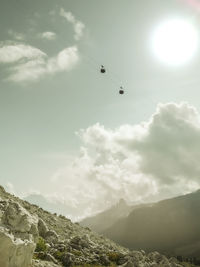 Low angle view of mountain against sky