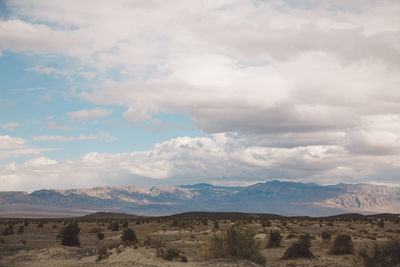 Scenic view of desert against sky