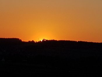 Scenic view of silhouette landscape against sky during sunset