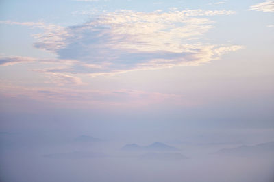 Low angle view of clouds in sky during sunset