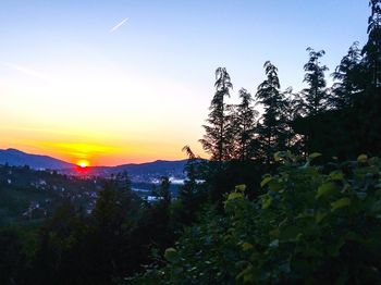 Scenic view of landscape at sunset