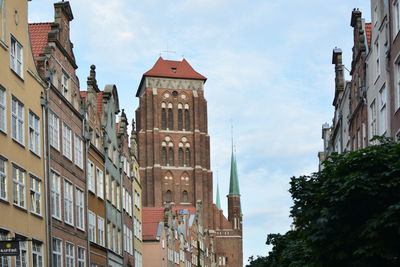 Low angle view of buildings against sky